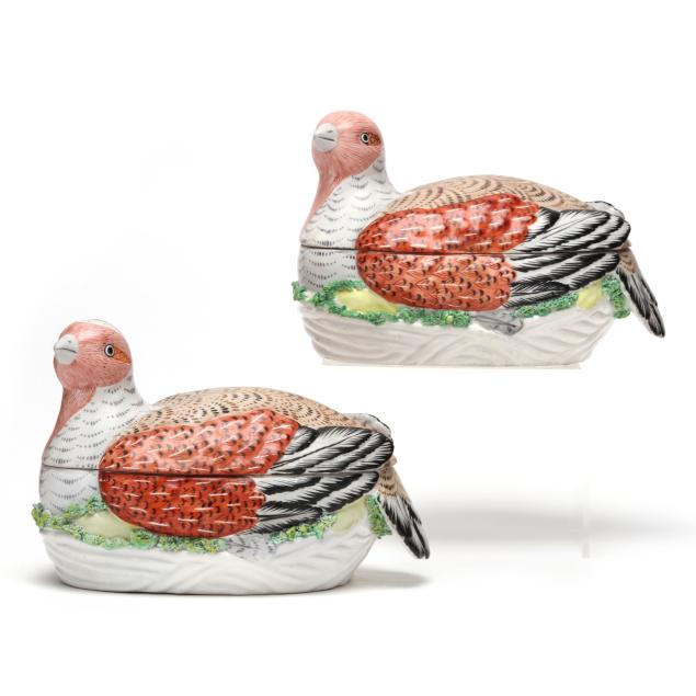 pair-of-vintage-italian-porcelain-quail-trinket-boxes