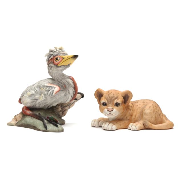 boehm-porcelain-i-lion-cub-i-and-i-blue-heron-i