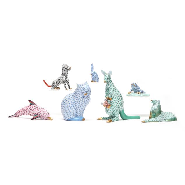 seven-herend-porcelain-fishnet-animals