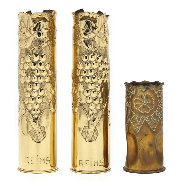 three-brass-trench-art-vases