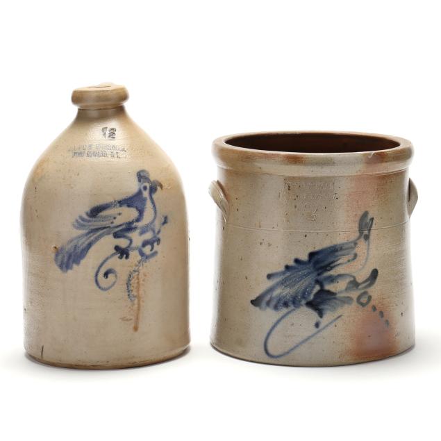 two-stoneware-vessels-decorated-with-a-bird