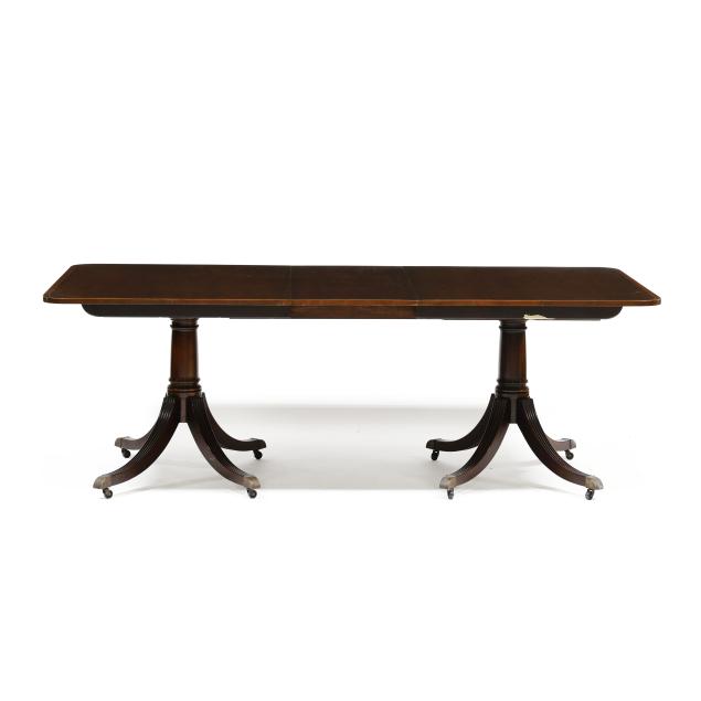 baker-federal-style-inlaid-mahogany-double-pedestal-dining-table