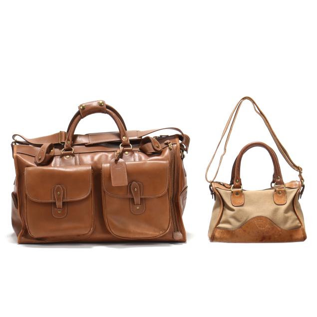 two-vintage-marley-hodgson-for-ghurka-leather-and-canvas-bags