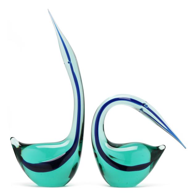 gino-cenedese-two-murano-glass-birds