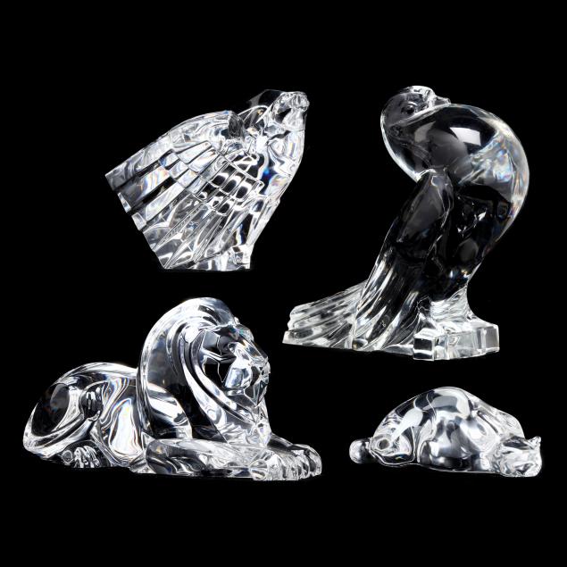 four-steuben-crystal-animals