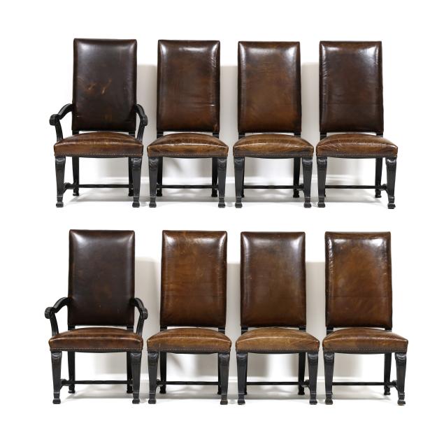 set-of-eight-italianate-leather-high-back-dining-chairs