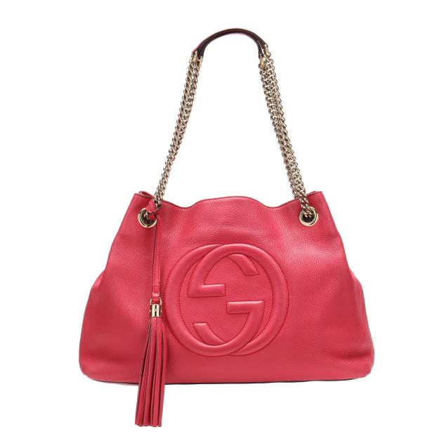 gucci-pebbled-leather-soho-chain-tote-in-pink