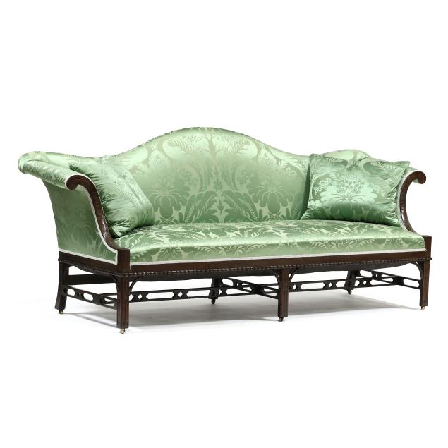 chinese-chippendale-style-carved-mahogany-sofa-in-scalamandre-upholstery