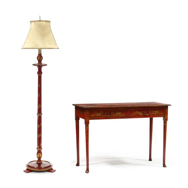 vintage-chinoiserie-writing-table-and-floor-lamp