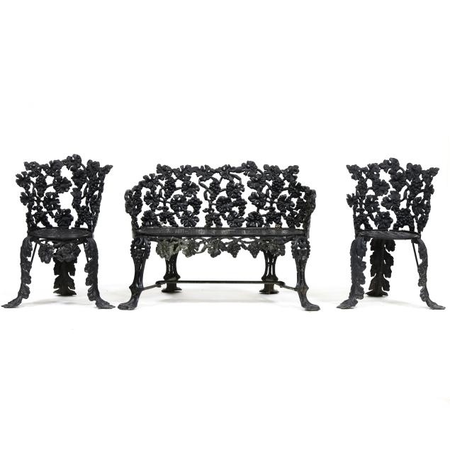 janney-furnace-iron-grapevine-bench-and-two-chairs