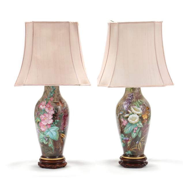 pair-of-tall-floral-painted-porcelain-table-lamps