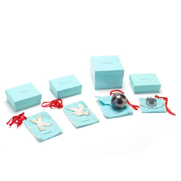 four-tiffany-co-sterling-silver-christmas-ornaments