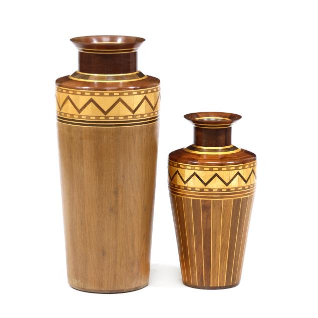 james-fredritz-american-two-segmented-wood-turned-vases