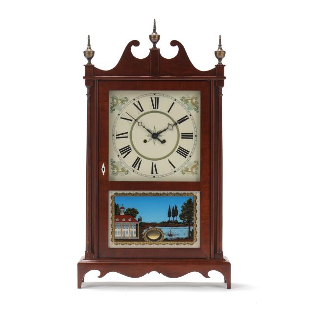 eli-terry-reproduction-mahogany-pillar-and-scroll-shelf-clock