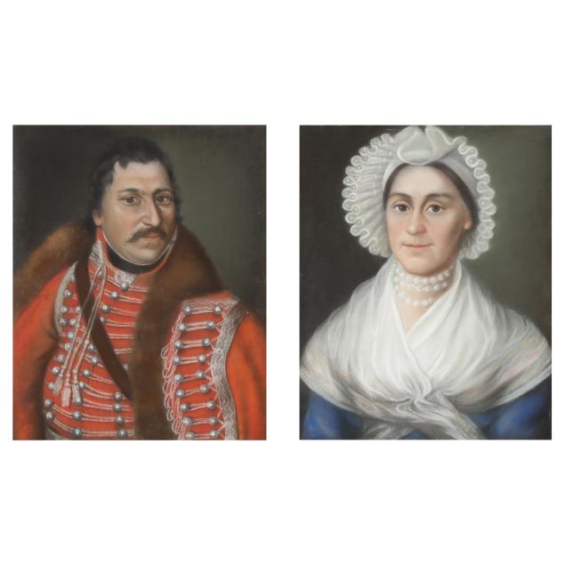 continental-school-mid-19th-century-portraits-of-an-officer-and-lady