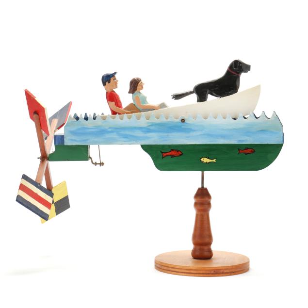 anders-andy-lunde-nc-1914-2004-whirligig-with-boat-and-dog