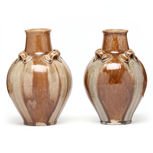 daniel-johnston-seagrove-nc-two-loop-handled-vases