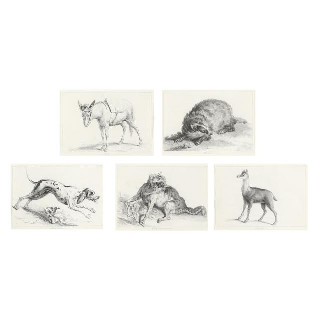 after-jean-baptiste-oudry-french-1686-1755-five-etchings-from-i-recueil-de-divers-animaux-de-chasse-i