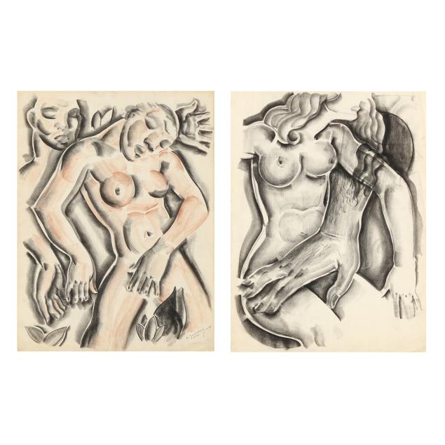 arthur-zaidenberg-american-1903-1990-two-abstract-nude-works-on-paper