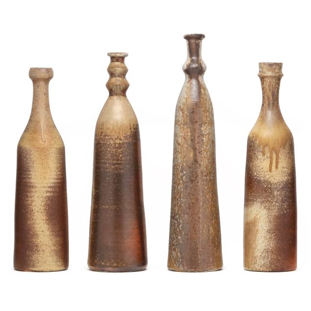 david-stuempfle-seagrove-nc-b-1960-four-tall-pottery-vases