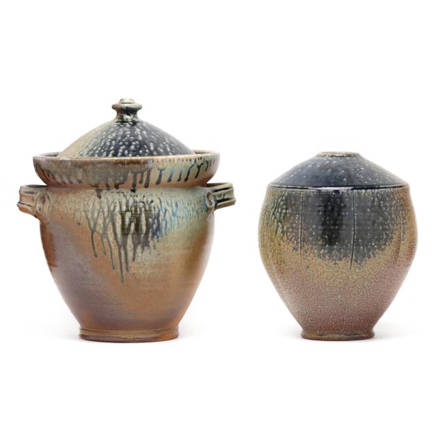 ben-owen-iii-seagrove-nc-lidded-jar-and-vase