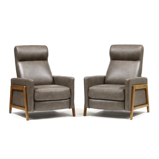 pair-of-modernist-leather-and-teak-recliners