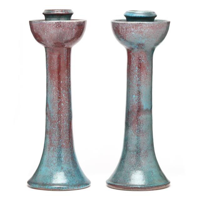 ben-owen-iii-seagrove-nc-pair-of-chinese-blue-pottery-candlesticks