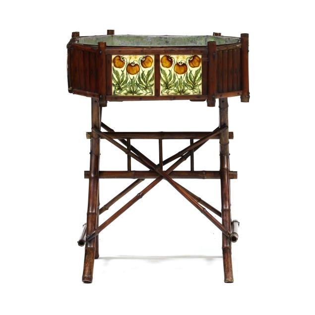 antique-english-bamboo-and-majolica-jardiniere