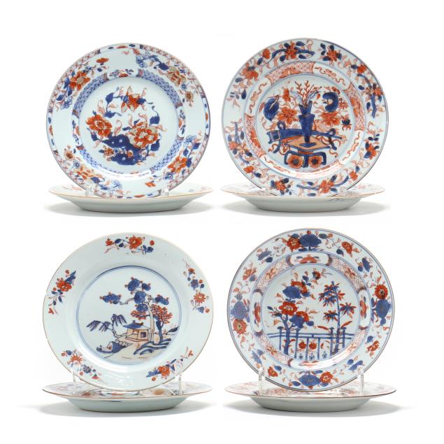 a-collection-of-eight-chinese-export-imari-porcelain-plates