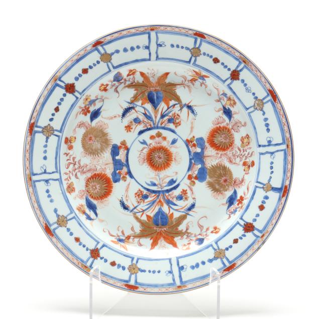 a-large-chinese-export-porcelain-lotus-and-chrysanthemum-charger