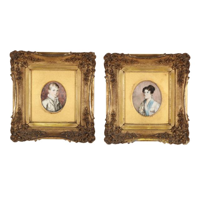 english-school-early-19th-century-miniature-empire-portraits-of-a-woman-and-child