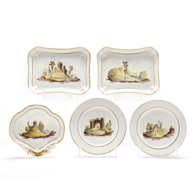 five-piece-derby-dessert-service-with-landscapes