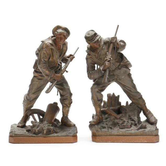 two-spelter-statues-of-french-soldiers