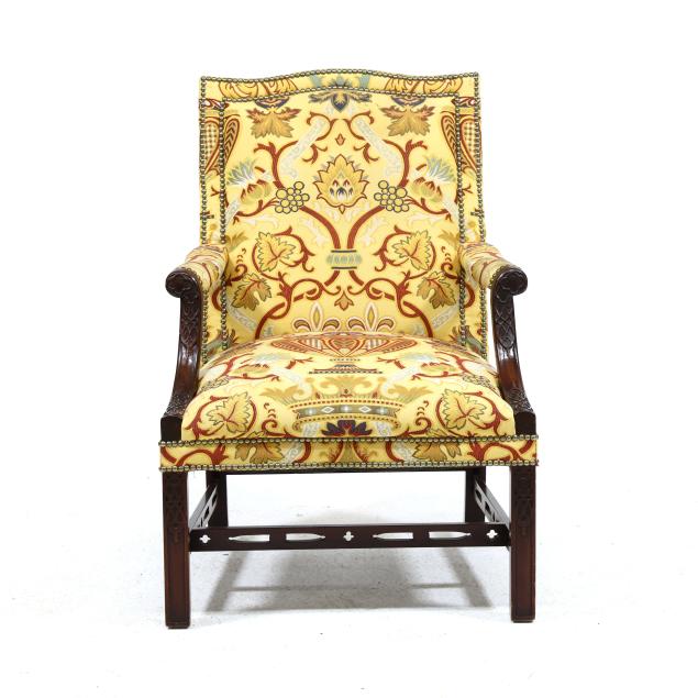 chinese-chippendale-style-carved-mahogany-library-chair