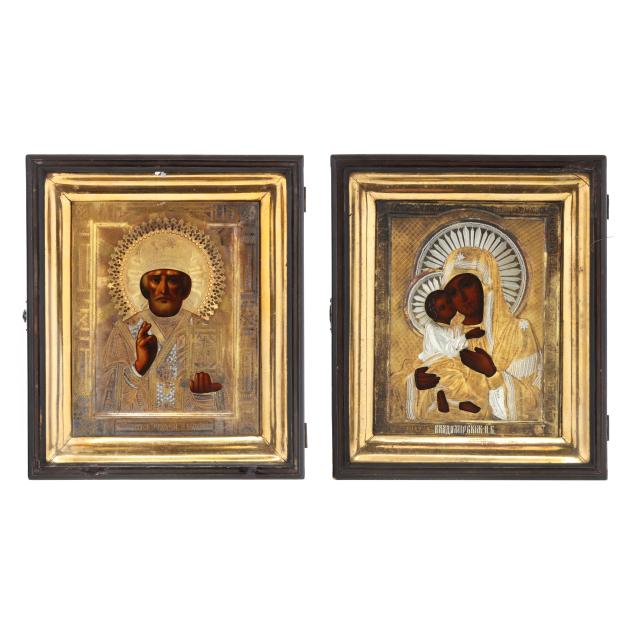 two-russian-orthodox-oklad-icons-our-lady-of-vladmir-and-saint-nicholas