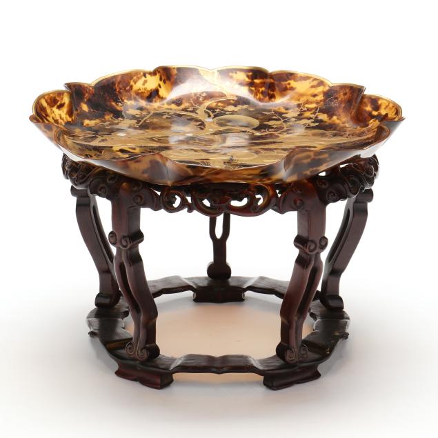 a-large-japanese-gilt-lacquered-tortoiseshell-bowl