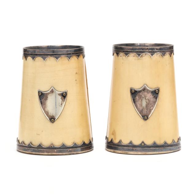 pair-of-victorian-silverplated-mounted-faux-ivory-beakers