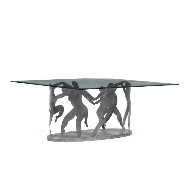 post-modern-figural-steel-and-glass-dining-table