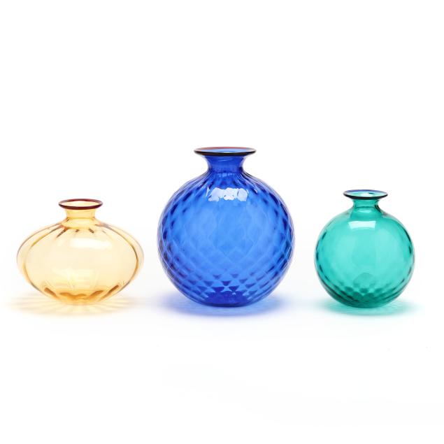 three-venini-i-monofiore-balloton-i-art-glass-vases