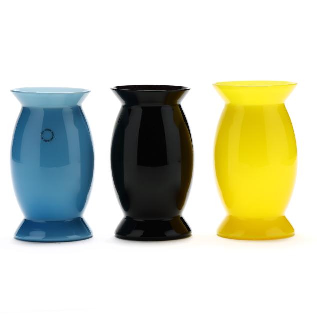 three-venini-monochromatic-idalion-i-glass-vases