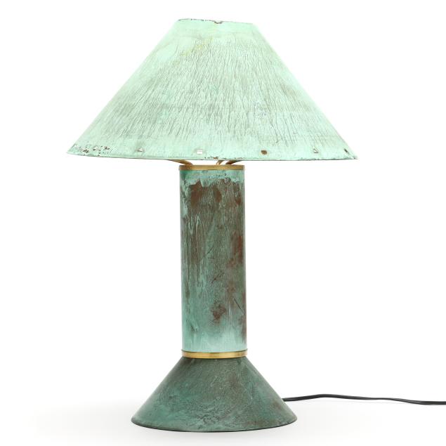 ron-rezek-american-b-1946-modernist-patinated-copper-table-lamp