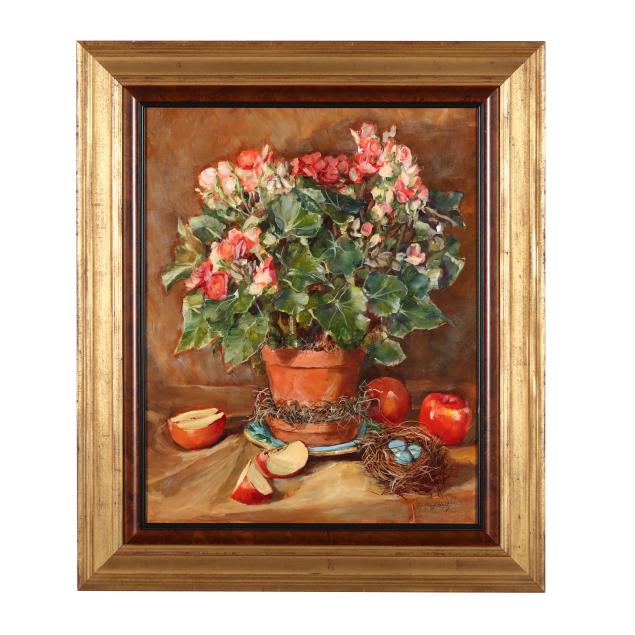 della-roberts-nc-1929-2008-i-begonia-bird-s-nest-and-apples-i