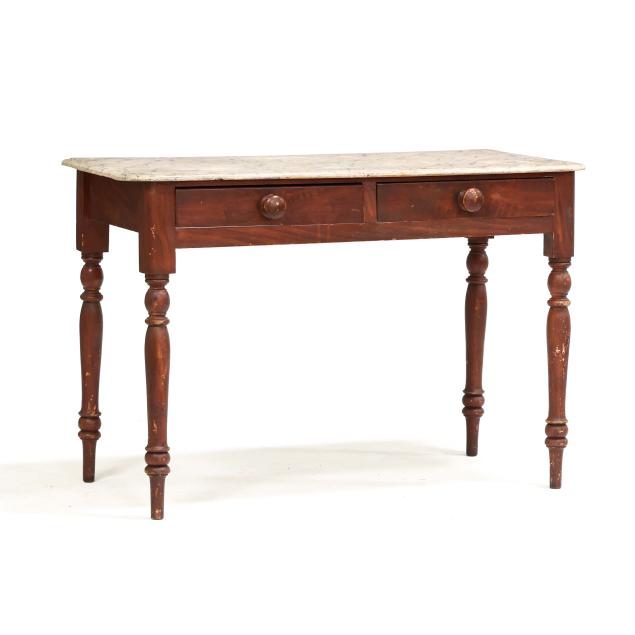 antique-continental-faux-painted-marble-top-table