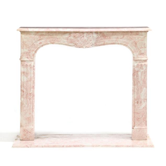 louis-xvi-style-pink-faux-marble-fireplace-surround