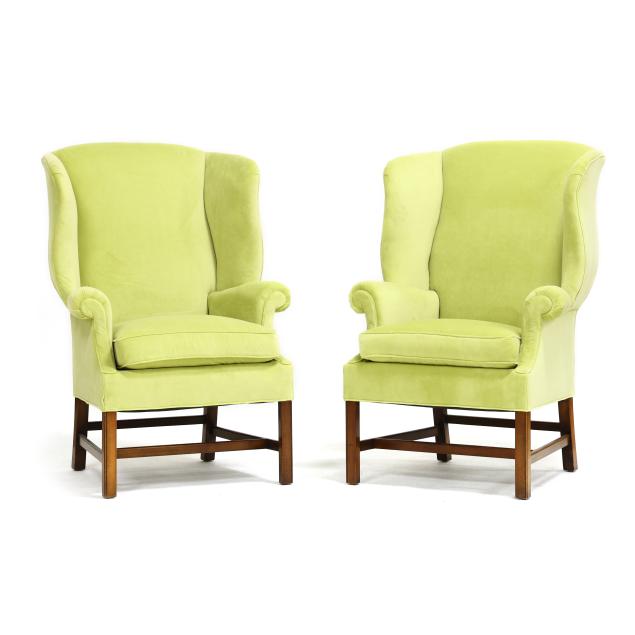 pair-of-chippendale-style-velvet-upholstered-easy-chairs