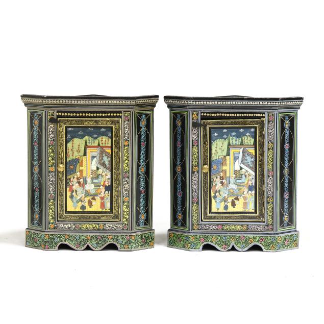 pair-of-southeast-asian-diminutive-painted-corner-cabinets