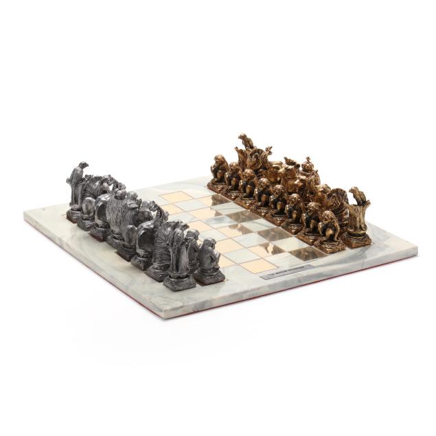 michael-anthony-ricker-american-1940-2006-african-wildlife-chess-set