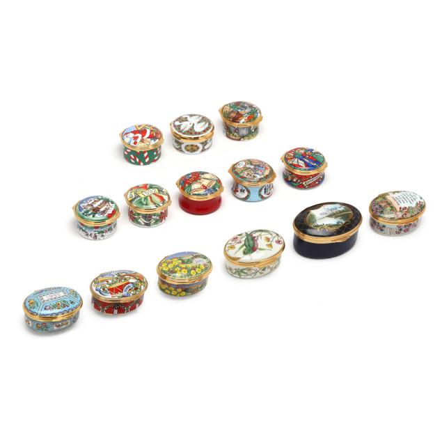 collection-of-14-enamel-pill-boxes-including-halcyon-days