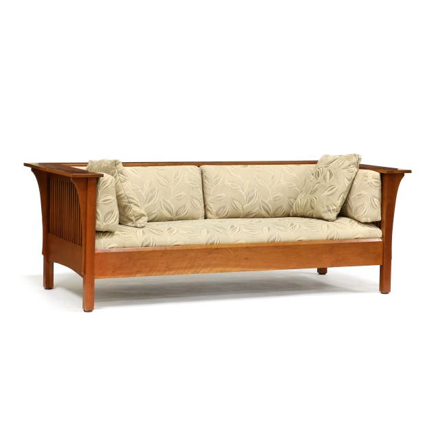 stickley-mission-style-cherry-sofa