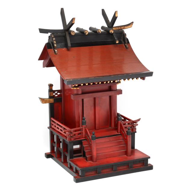 a-large-model-of-a-japanese-lacquered-shinto-shrine